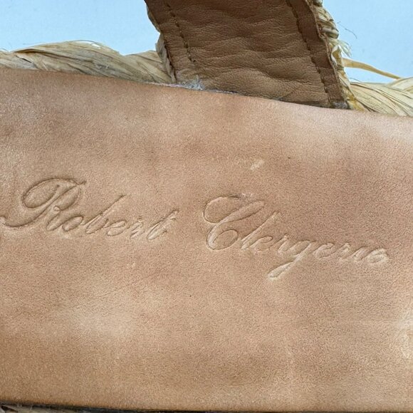 Robert Clergerie Womens Platform Sandals With Raffia Soles & Colorful Canvas - Picture 10 of 13